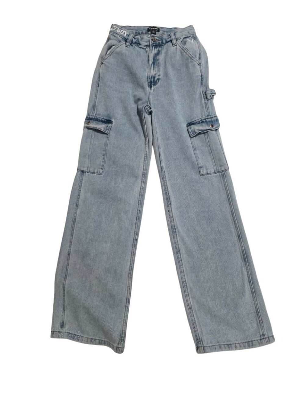 Y/Project x Playboy Light Wash Cargo Wide Leg Jeans Sz 24